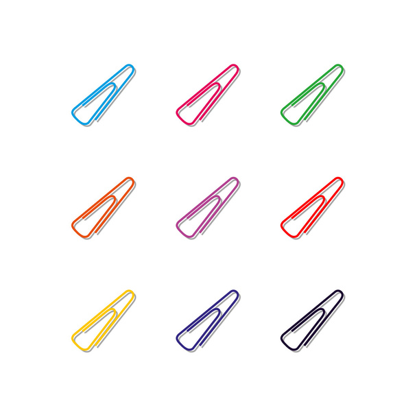 Conjunto de clips multicolores, ilustración vectorial
. - Vector, imagen