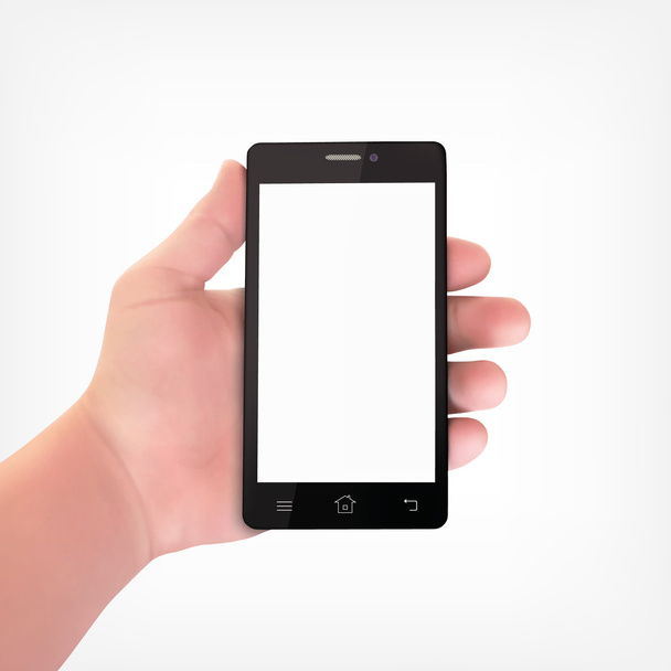 Man hand with smartphone - Vector, Image