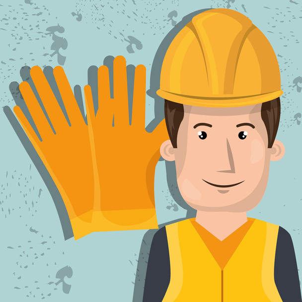 man worker protection tools icon - Vector, Image