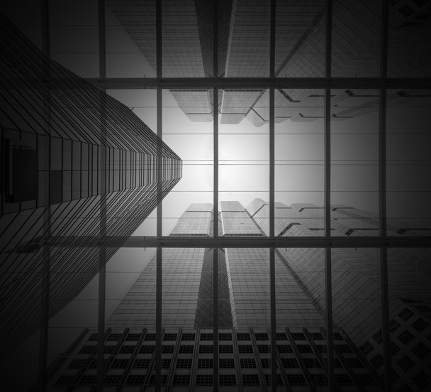 Edifícios de negócios modernos vidro de arranha-céus
  - Foto, Imagem