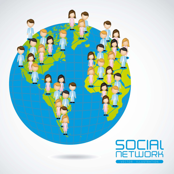 ソーシャル ネットワークの図 - ベクター画像