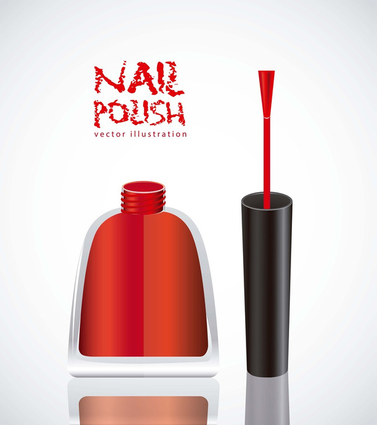 Unha polonês vermelho
 - Vetor, Imagem