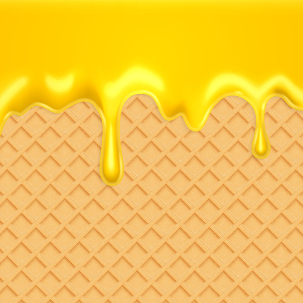 Gofres con miel
 - Vector, imagen