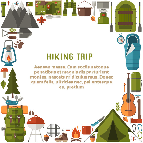 Hiking Trip Background - Wektor, obraz