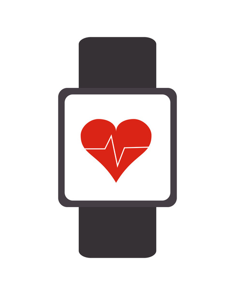 heartbeat monitor wristband icon - Vector, Image