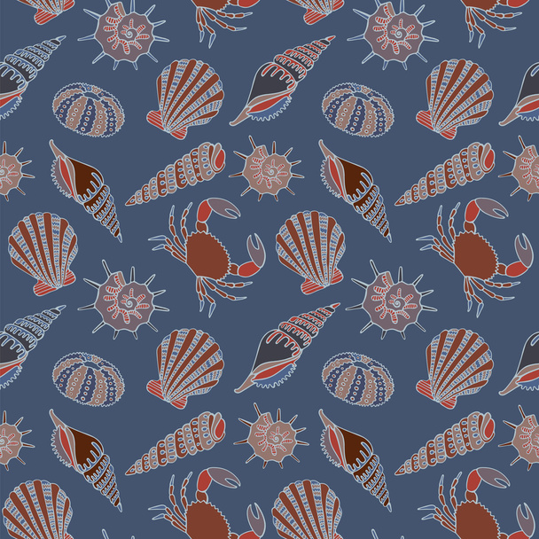 Summer concept with shells - Wektor, obraz