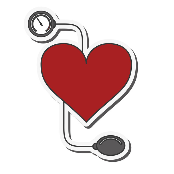 icono del manguito de presión arterial - Vector, Imagen