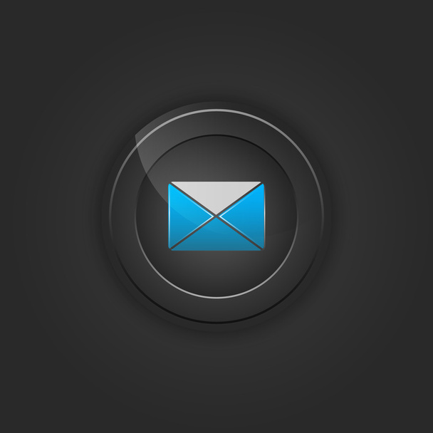 Black button envelope, email. - Vector, afbeelding