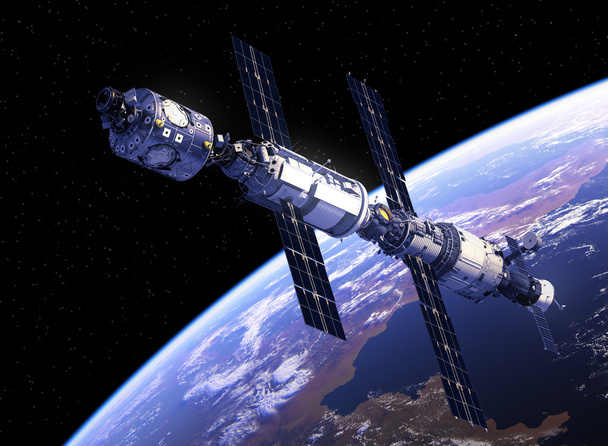 Międzynarodowa Stacja Kosmiczna krążące wokół Ziemi - Zdjęcie, obraz