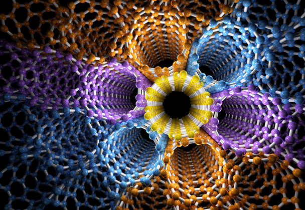 3D-рендерінг купу колір нанотрубки - Фото, зображення
