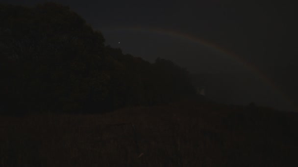 Księżycowy tęcza w Victoria Falls od strony Zimbabwe - Materiał filmowy, wideo