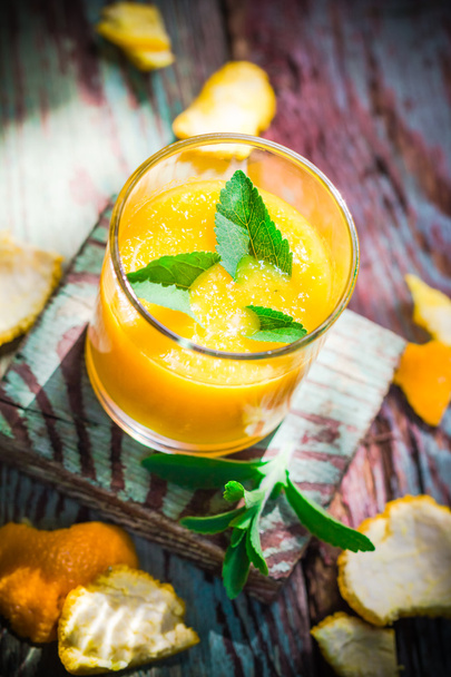 Summer drink orange mousse stevia - 写真・画像