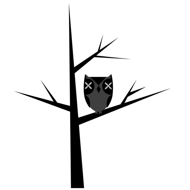 abstraktní strom s stylizované sova - Fotografie, Obrázek