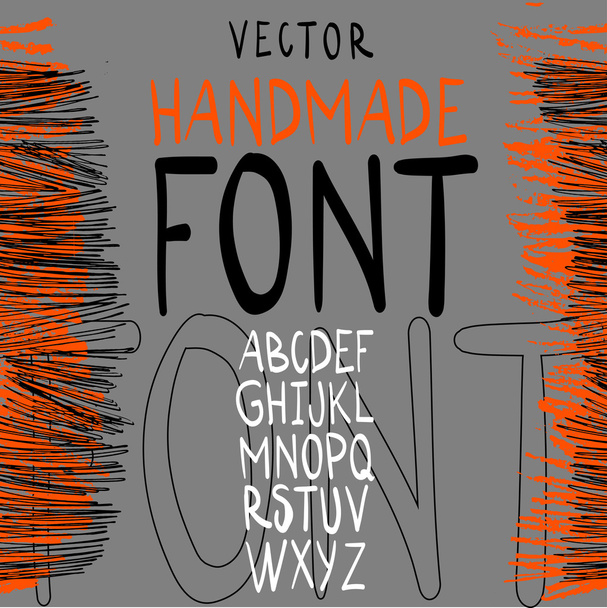 Latin typeface alphabet, hand drawn font, sketched stroke lettering. - Fotoğraf, Görsel