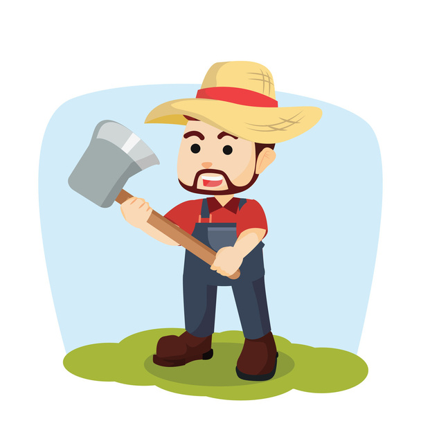 farmer holding axe illustration design - Vector, afbeelding