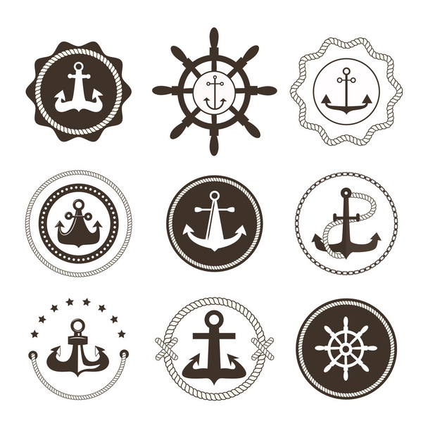 Anchor symbols vector badge - Vektor, kép