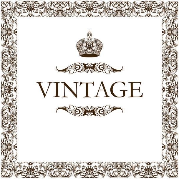 Corona de decoración de marco vintage
 - Vector, Imagen