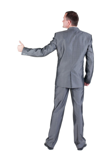 Businessman thumbs up. rear view. - Photo, Image