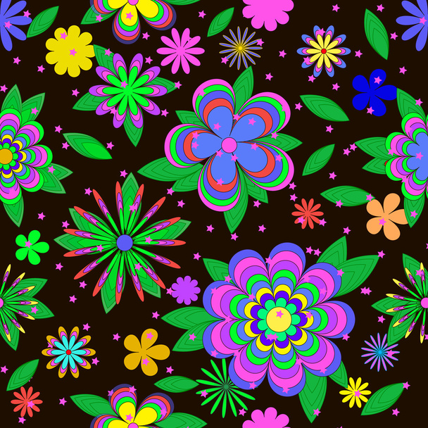 Children's cartoons summer pattern with flowers - Zdjęcie, obraz