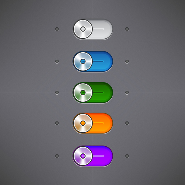 Simple Set of Switch Buttons, Set of ON OFF switch buttons and rollovers - Вектор,изображение