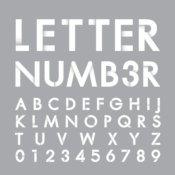 アルファベットのフォントと番号 - ベクター画像