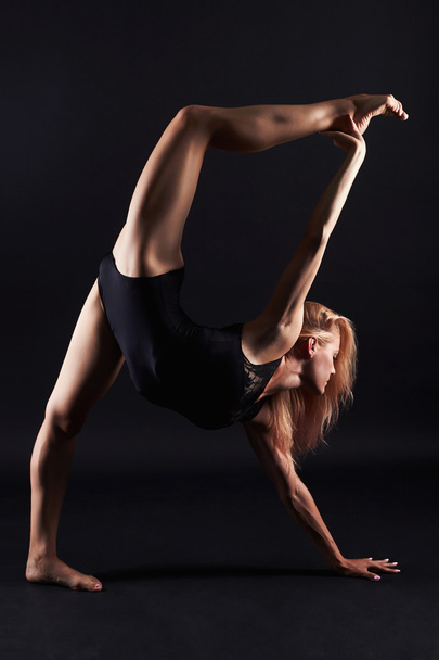 beautiful gymnast girl dancing. - Фото, изображение