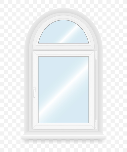 Reális fehér műanyag ablak. Vektoros illusztráció. - Vektor, kép