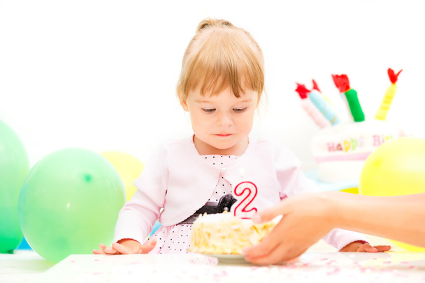 Little girl celebrating second birthday - Zdjęcie, obraz