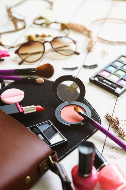 various makeup products and accessories - Photo, Image