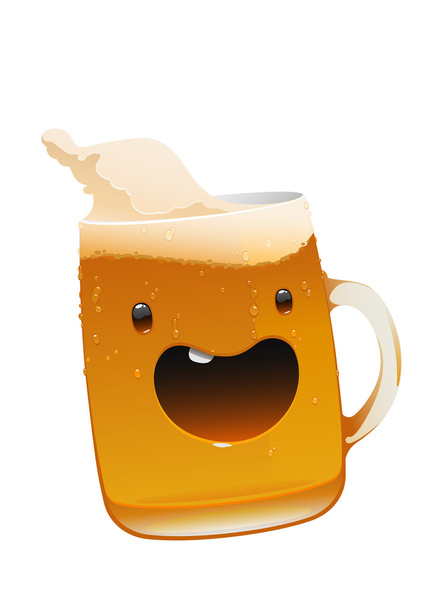 character delicious mug of fresh cold beer - Wektor, obraz