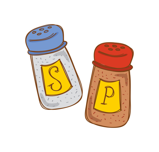 Карикатура на соль и перец
 - Вектор,изображение