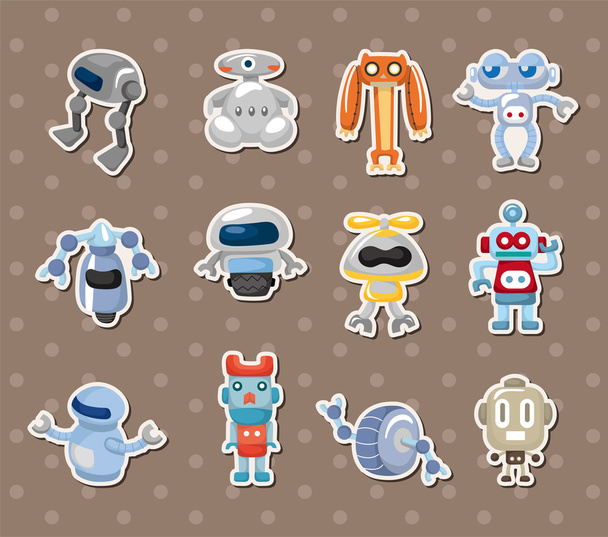 robot stickers - Vettoriali, immagini