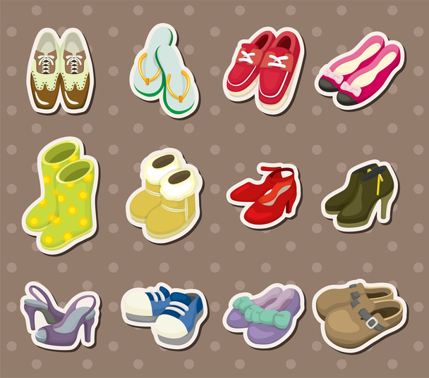 shoe stickers - Vettoriali, immagini