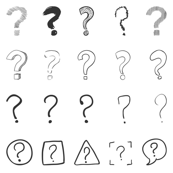 Set of Question Marks - Vector, Image