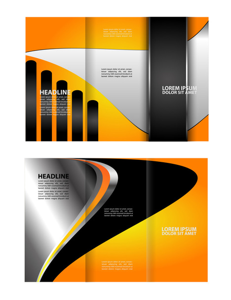 Tri-fold Brochure and Catalog Vector Design Template - Vector, Image