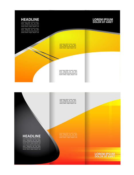 Tri-fold Brochure and Catalog Vector Design Template - Vector, Image