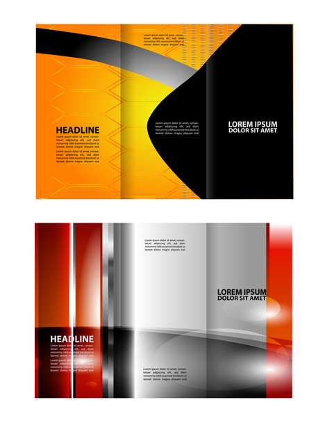 三つ折りパンフレットとカタログ ベクトルのデザイン テンプレート - ベクター画像
