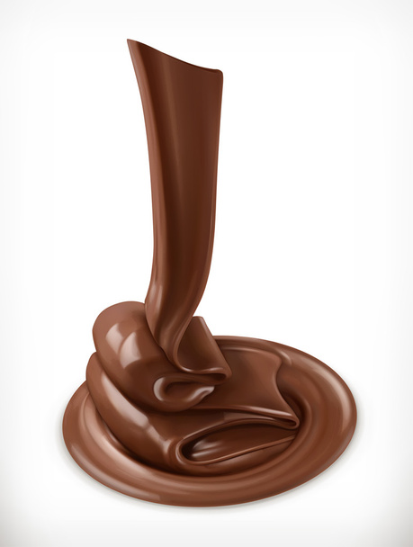 Melted chocolate, cream, butter swirl - Vector, imagen