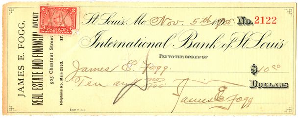 Vintage cheque with a stamp on it - Photo, Image