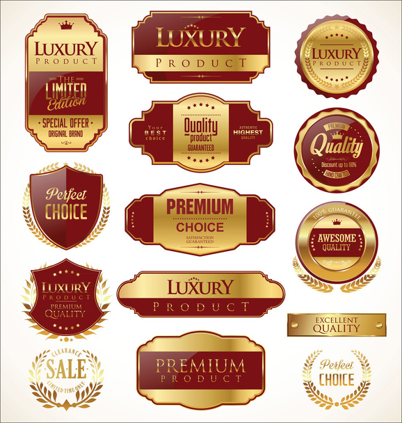 Преміум та розкішні золоті ретро-бейджі та етикетки
 - Вектор, зображення