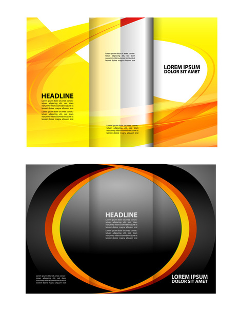 Vector empty tri-fold brochure print template design, trifold bright booklet or flyer - Vector, Image