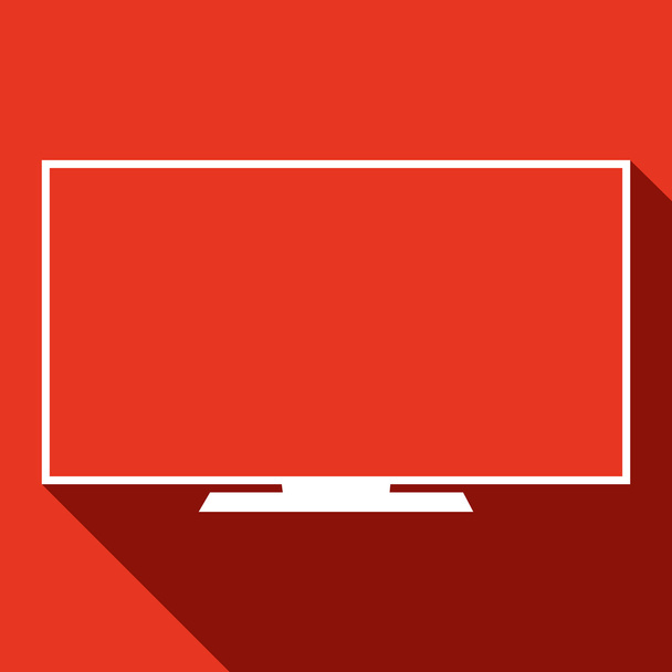 Monitor screen, icon over red background, vector illustration - Vector, Image