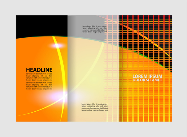 Векторная пустая трехслойная брошюра дизайн шаблона печати, тройной яркий буклет или флаер
 - Вектор,изображение