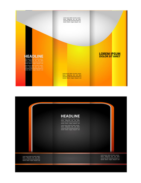 ベクトル三折りパンフレット デザイン。企業パンフレット、表紙のテンプレート - ベクター画像