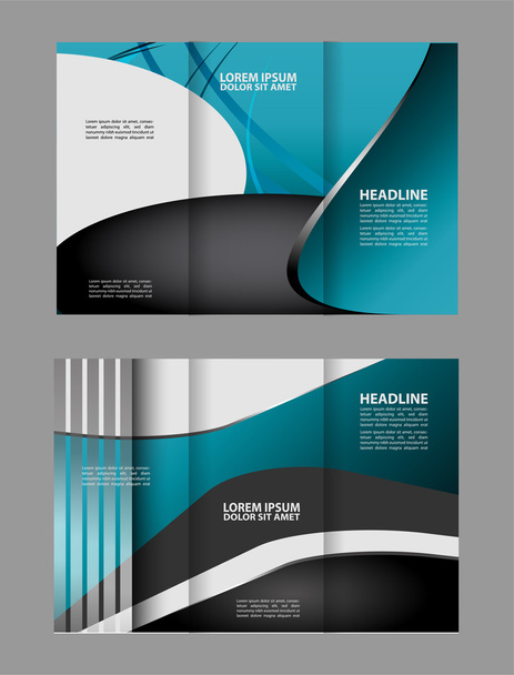 パンフレットのデザイン テンプレートです。抽象的な背景。ビジネス、教育、広告。3 つ折り冊子編集可能な印刷可能なベクトル図 - ベクター画像