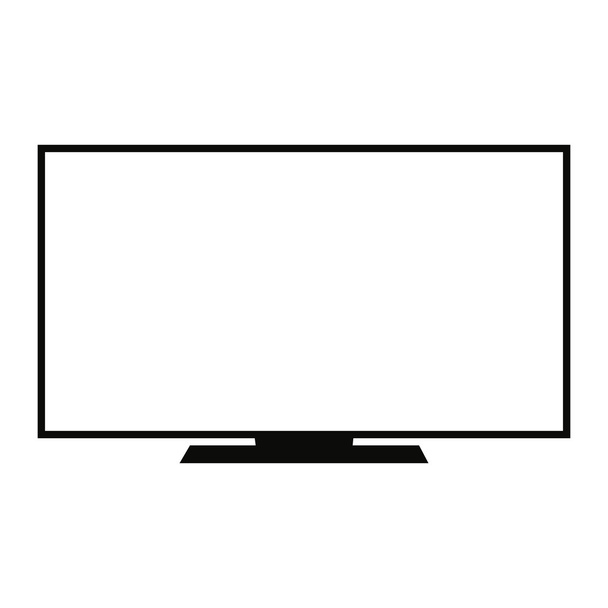 Écran moniteur, icône noir et blanc, illustration vectorielle
 - Vecteur, image