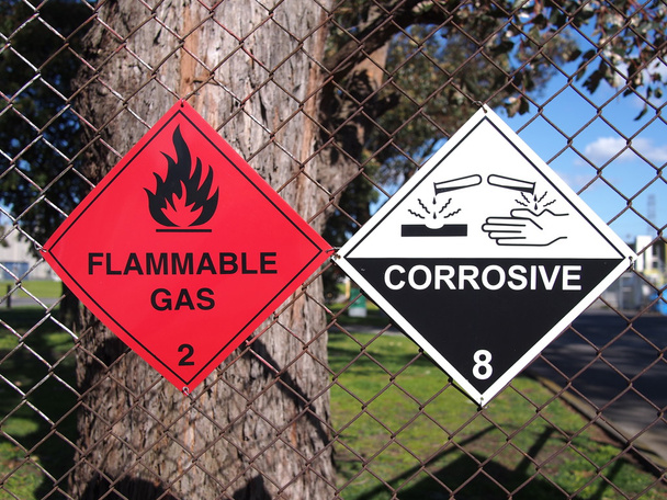 Signes de liquides inflammables et de substances corrosives
 - Photo, image
