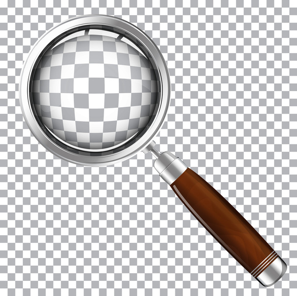 magnifying glass with wooden handle - Vector, Image