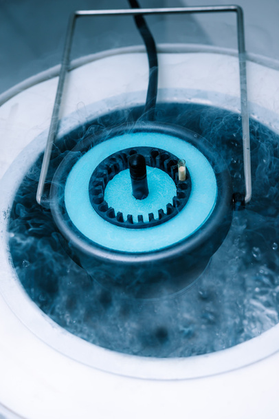 Vitrificação (crioarmazenamento) de amostras de esperma ou oócitos
 - Foto, Imagem