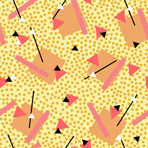 Abstract pattern memphis style. Seamless retro style repeating background. - Vektör, Görsel